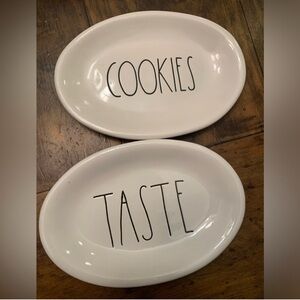 Rae Dunn 2 small plates Taste and Cookies